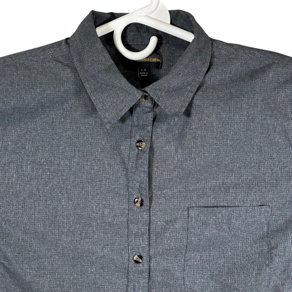 McDonalds Apparel Collection Mens Large Gray Short Sleeve Button Down Uniform L